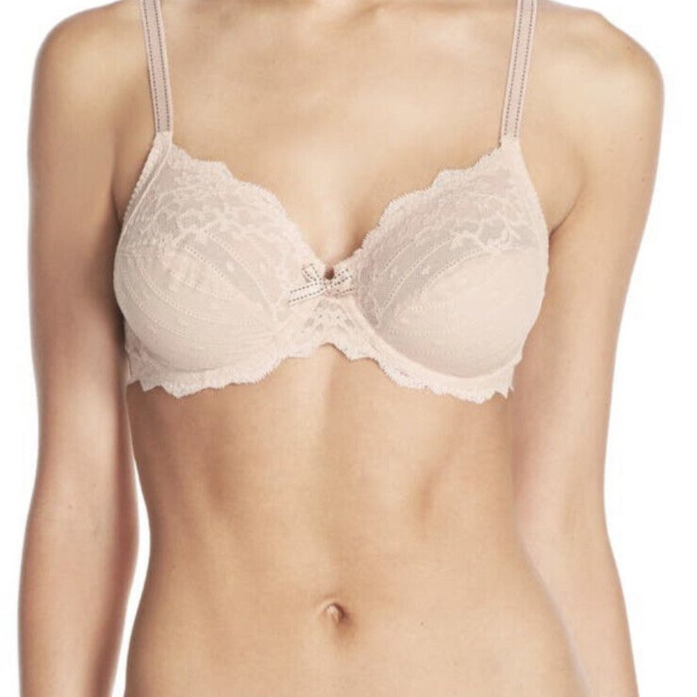 New Chantelle Rive Gauche Full Coverage Underwire Bra US 34DDD Cappuccino.